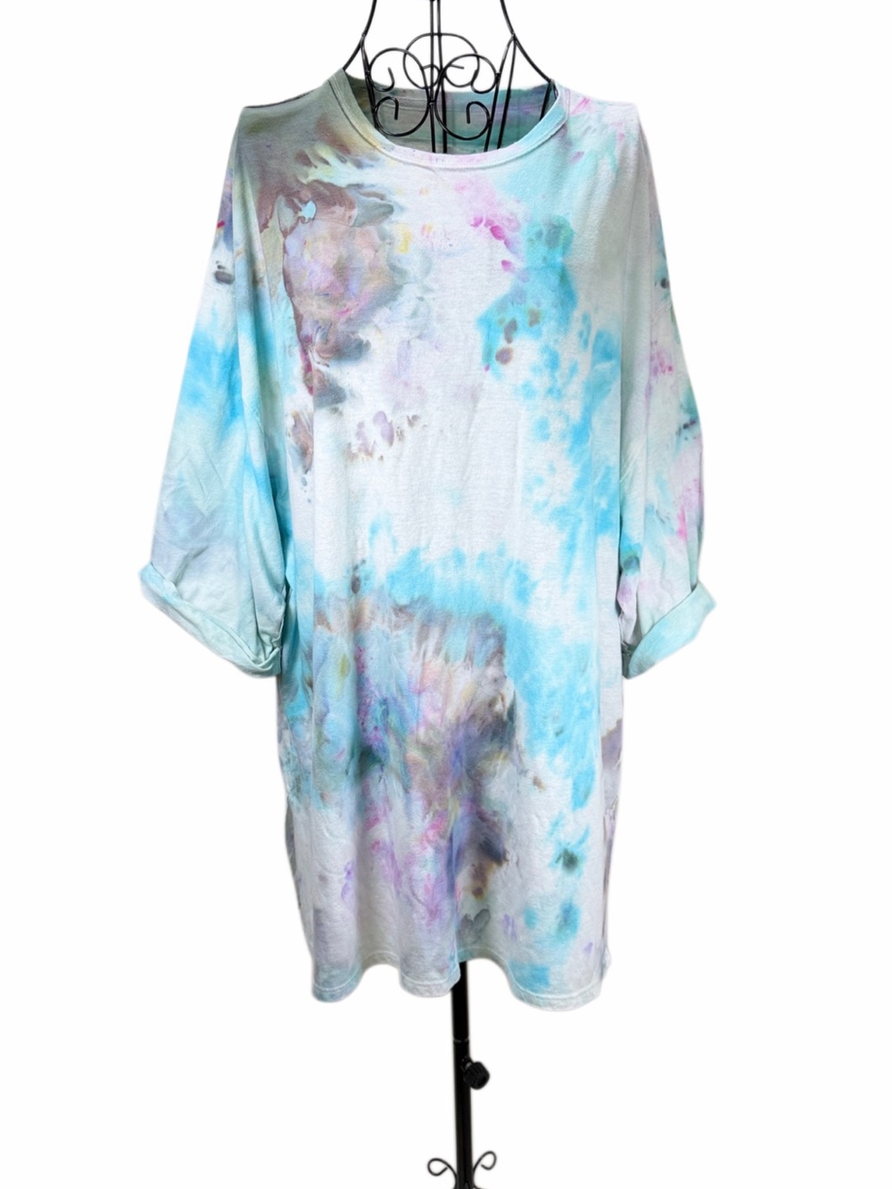We The Free Pastel Tie-Dye Oversized Tunic - Blue, Pink, Purple
